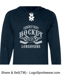 Longhorns Navy Laced Pullover Sweatshirt Design Zoom